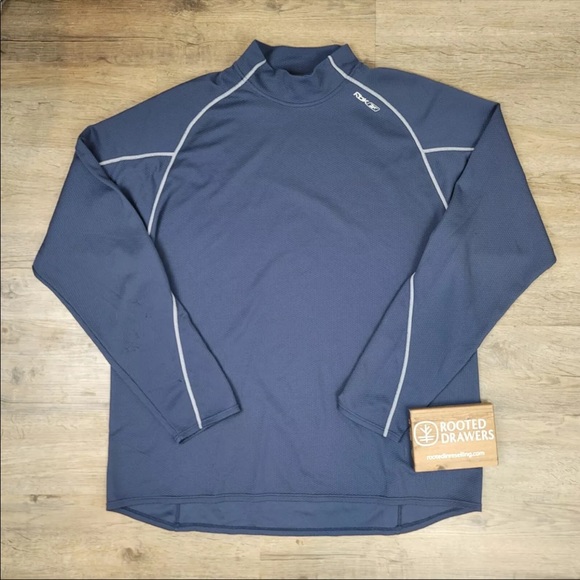 Reebok Other - Reebok Athletic Shirt Pullover Blue Mock Neck Long Sleeve Activewear Mens XL